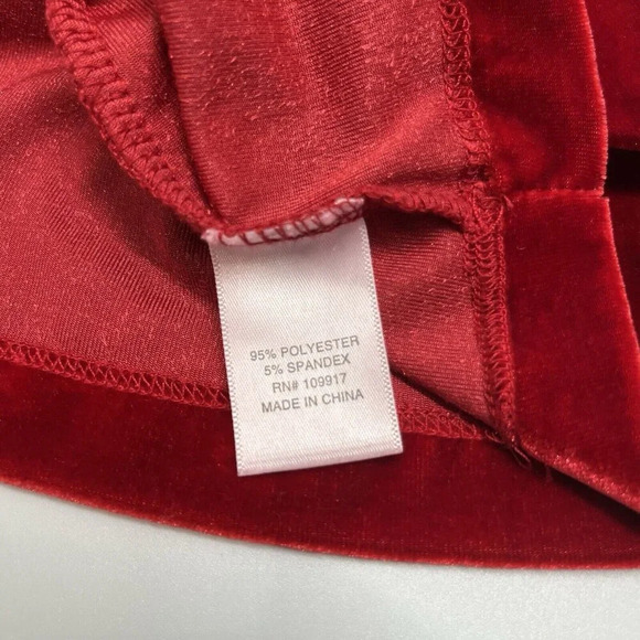 PajamaGram Velour Long Sleeve Pajamas Set Womens‎ M Red Christmas Holiday - Picture 12 of 16